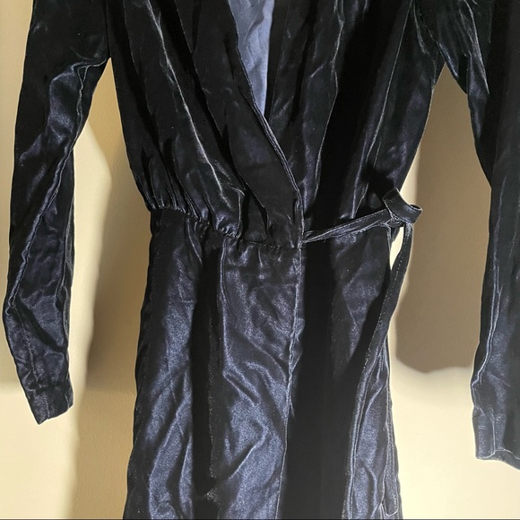 Opening Ceremony- Callipygian Navy Velvet Tie Wrap Dress XS - Picture 7 of 7